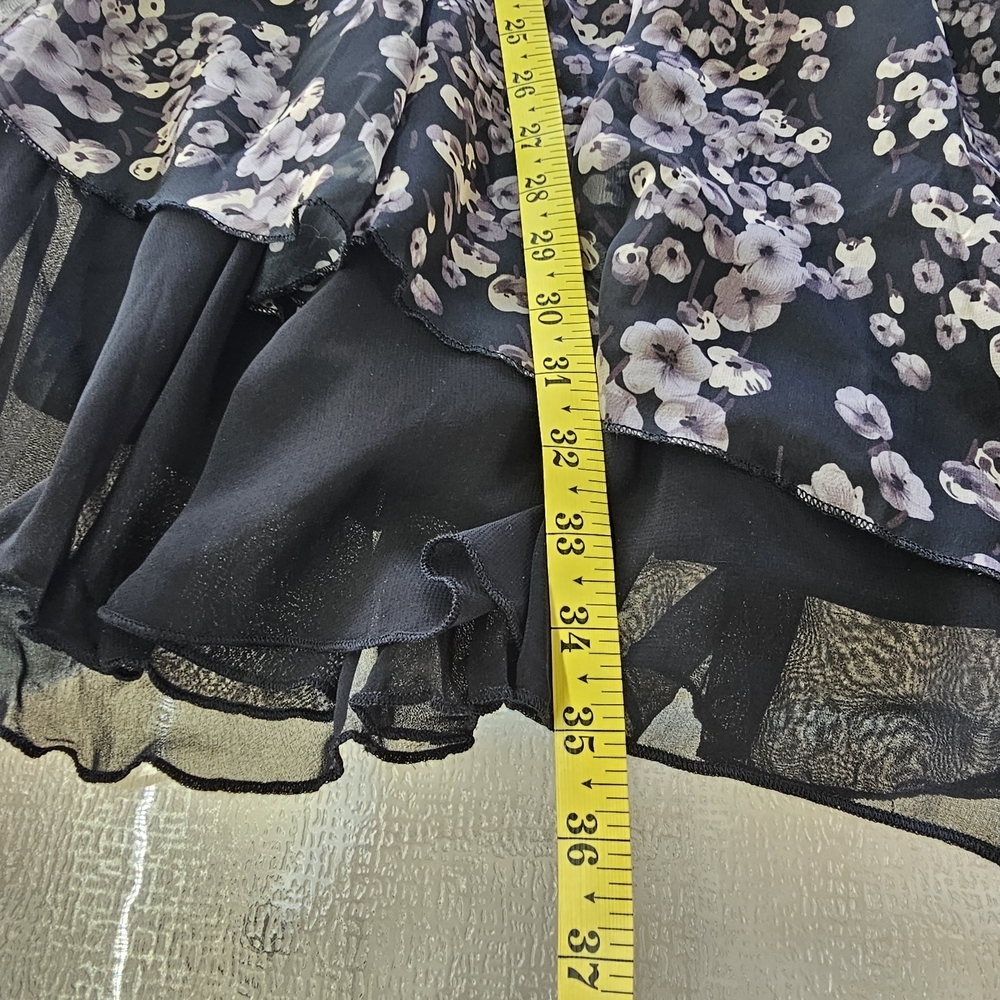 Cedico Floral One Shoulder Ruffle Mini Dress | M Romantic Boho Party Cocktail - Picture 14 of 14